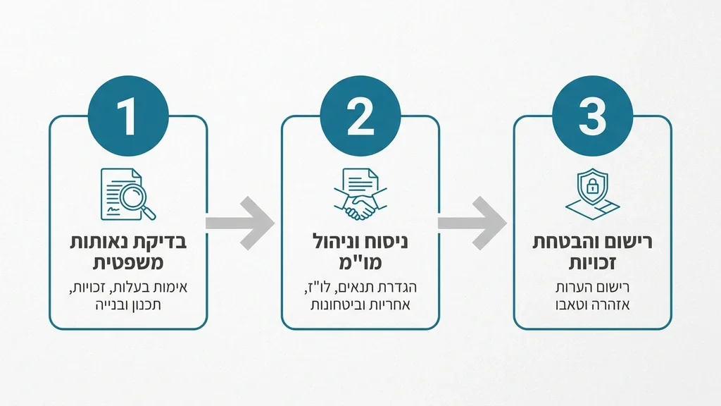 חתימה על חוזה מכר מקרקעין במשרד מקצועי