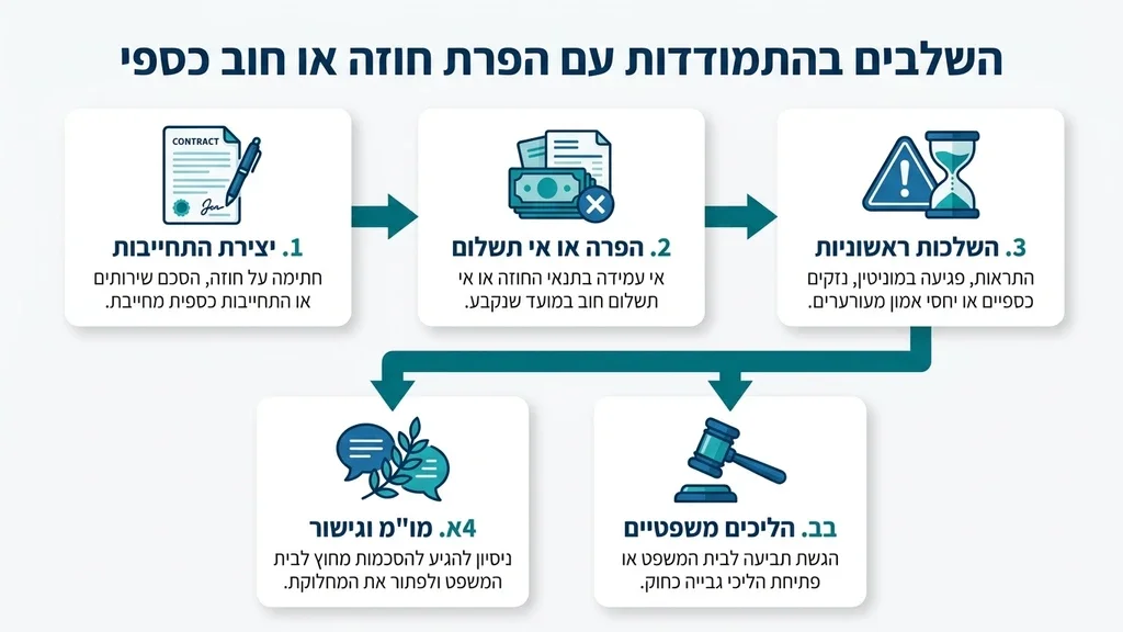 מסמכים משפטיים וחוזה שכירות מופר