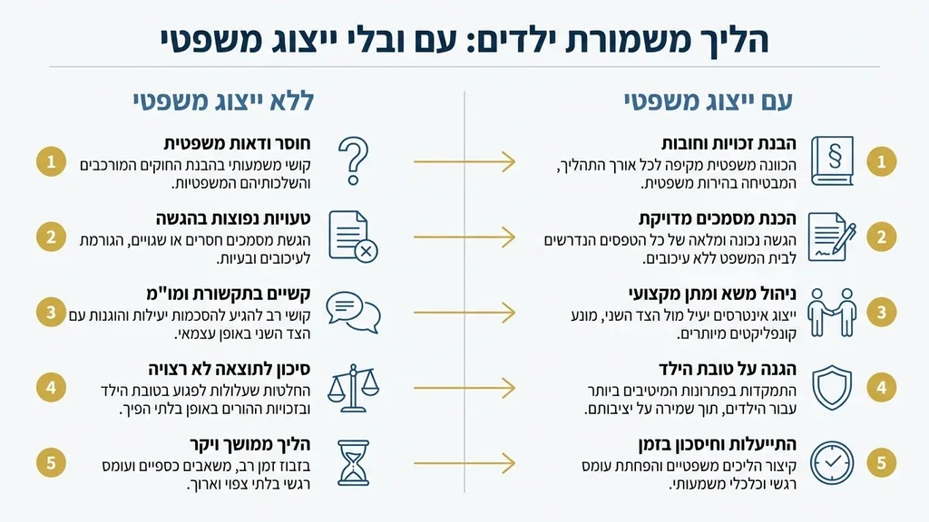 אחרי הפסקה המדברת על חשיבות עורך דין משמורת ילדים עורך דין מסביר מסמך משפטי ללקוח